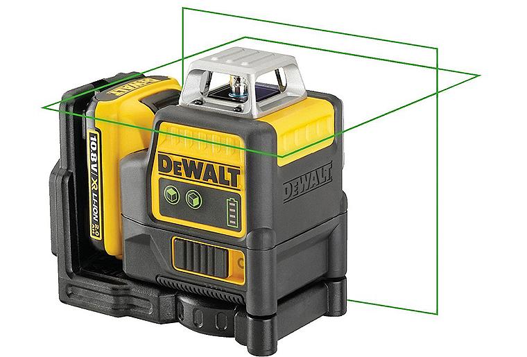 Kreuzlinienlaser DeWALT 12V DCE0811D1G-QW 2x 360°, grün mit 1x 2,0 Ah Akku und Ladegerät