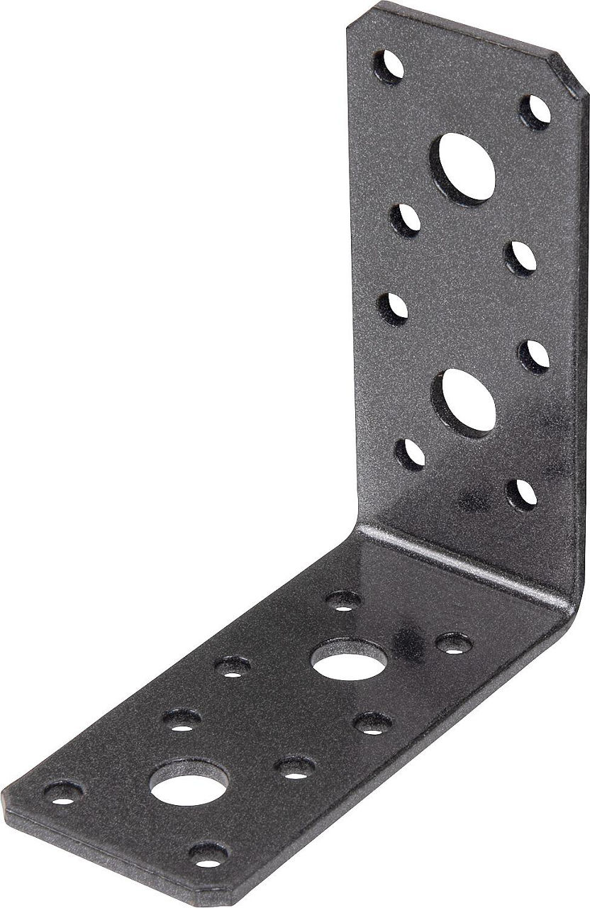 Winkelverbinder DURAVIS® 90 x 90 x 40 mm, Material: Stahl, sendzimirverzinkt, Oberfläche: schwarz-diamant Winkelverbinder DURAVIS® 90 x 90 x 40 mm, Material: Stahl, sendzimirverzinkt, Oberfläche: schwarz-diamant