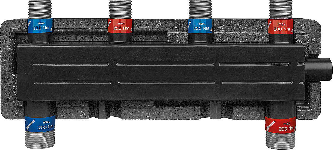 Kombiverteiler Evenes VTW 2/2 AG DN20 (3/4"), 2m³/h, 50 kW, inkl. Halterung und Isolierung