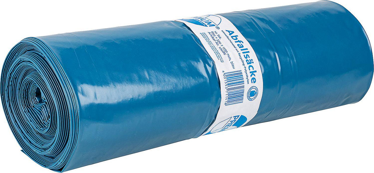 Abfallsack Premium 240 Ltr. Größe 650+550x1350x0,06mm VPE 100 = 10 Rollen a 10 Stück