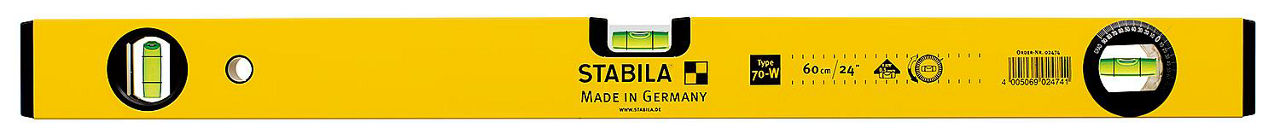 Wasserwaage Stabila Type 70W, 60cm, mit drehbarer Winkel-Libelle Wasserwaage Stabila Type 70W, 60cm, mit drehbarer Winkel-Libelle