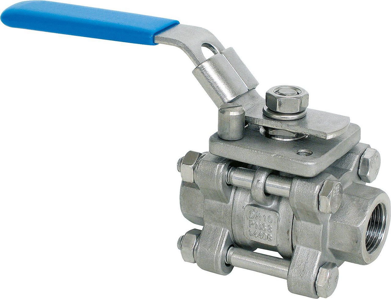 3 tlg.Muffenkugelhahn Edelstahl Werkstoff 1.4408 PN 64/40 1 1/4" Typ A 641 TLD 3 tlg.Muffenkugelhahn Edelstahl Werkstoff 1.4408 PN 64/40 1 1/4" Typ A 641 TLD
