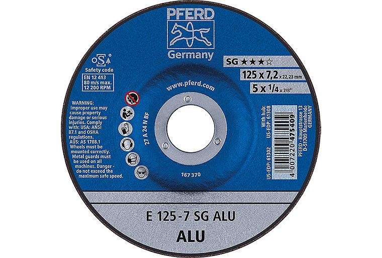 Schruppscheibe PFERD Ø 125 x 7,2 x 22,23mm für Alu