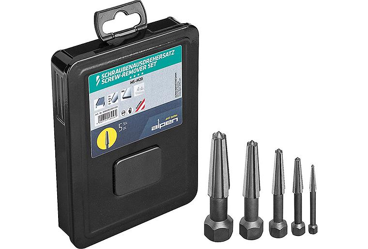 Schraubenausdreherset ALPEN 5-teilig M5-M20 in Metallkassette Schraubenausdreherset ALPEN 5-teilig M5-M20 in Metallkassette