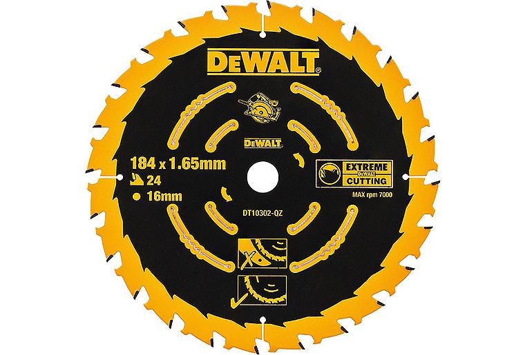 Kreissägeblatt DeWALT Extreme Ø 184x16x1,65mm mit 24 Zähnen Kreissägeblatt DeWALT Extreme Ø 184x16x1,65mm mit 24 Zähnen