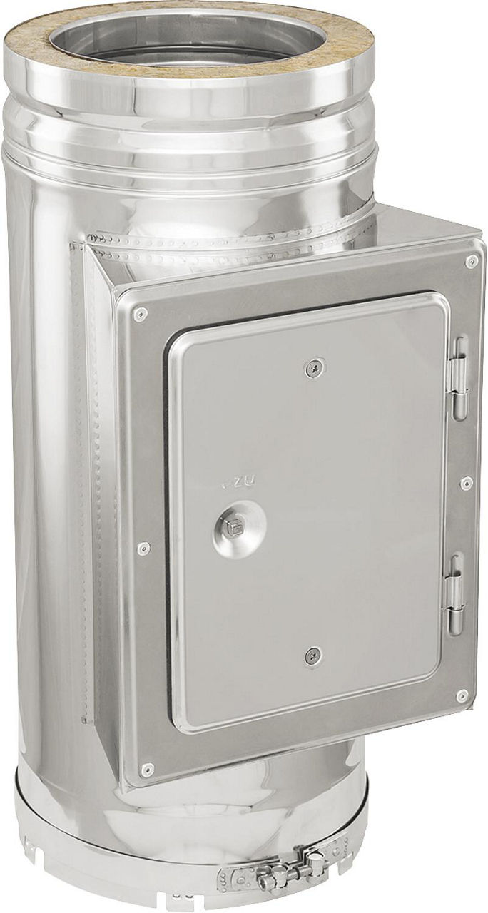 Doppelwandiges Abgassystem Reinigungs-Element DN 130 für Unterdruck, incl. Klemmband