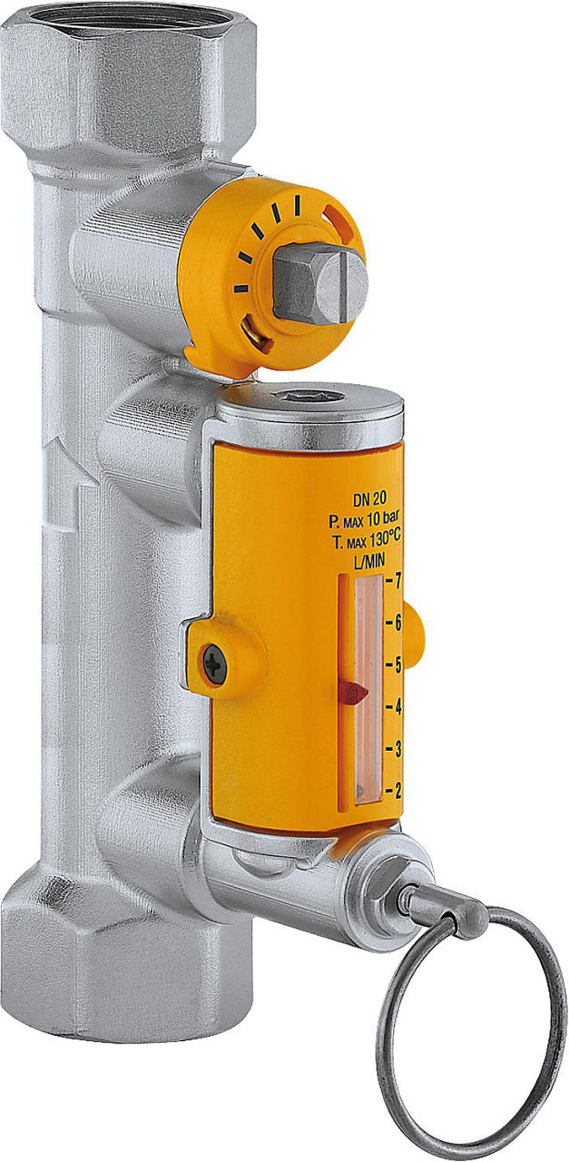 Strangregulierventil mit Durchflussmesser für Solaranlagen 3/4'', 2-7l/min. Strangregulierventil mit Durchflussmesser für Solaranlagen 3/4'', 2-7l/min.