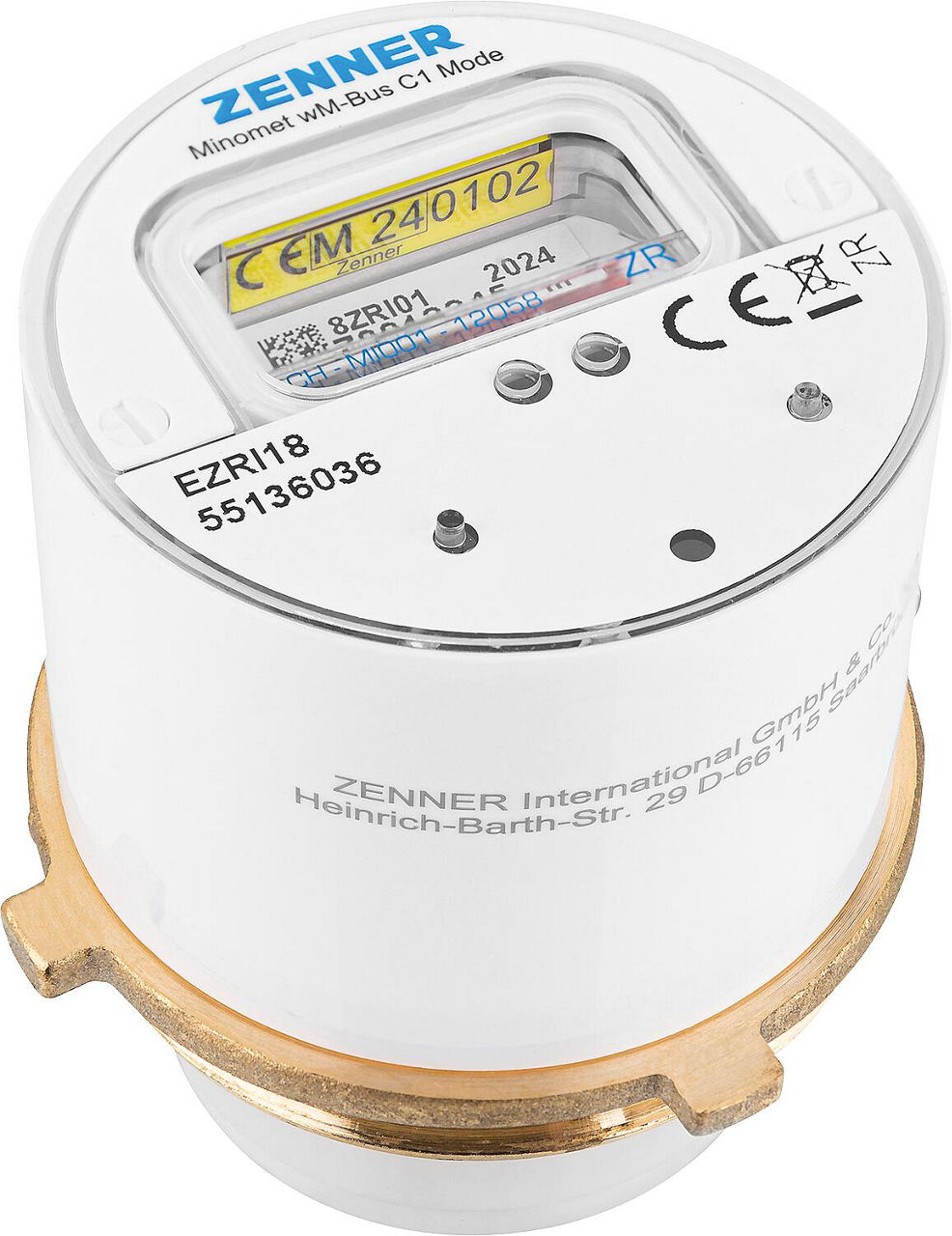 Funk Messkapsel-Wasserzähler Zenner Minomuk Gewinde 2 1/4" V2 30° 2,5 R40V 325 RK ZR Funk Messkapsel-Wasserzähler Zenner Minomuk Gewinde 2 1/4" V2 30° 2,5 R40V 325 RK ZR