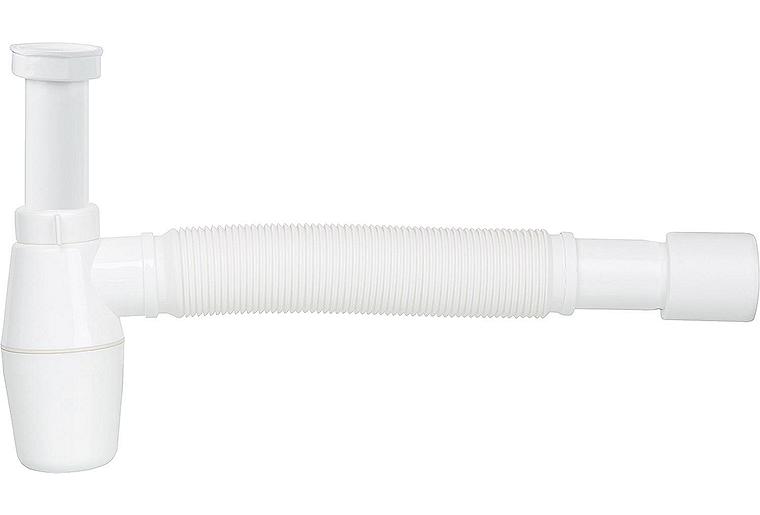 Flaschengeruchsverschluss DN40 (1 1/2"), Drm: 40-50mm Kunststoff weiß Flaschengeruchsverschluss DN40 (1 1/2"), Drm: 40-50mm Kunststoff weiß