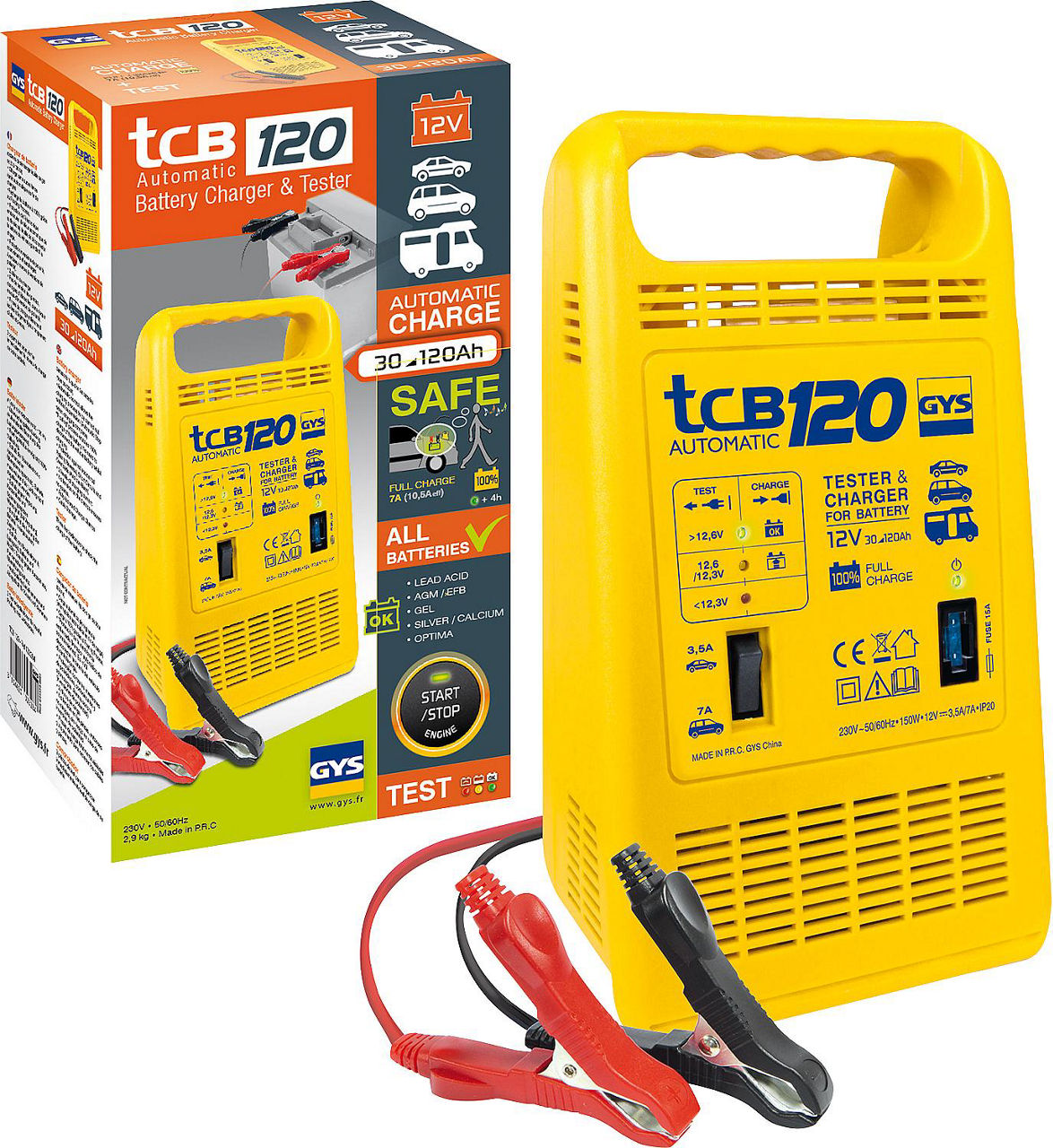 Vollautomatisches Batterielade- gerät, für 12 V Batterien, 30- 120 A/h, Typ TCB 120 automatisch Vollautomatisches Batterielade- gerät, für 12 V Batterien, 30- 120 A/h, Typ TCB 120 automatisch