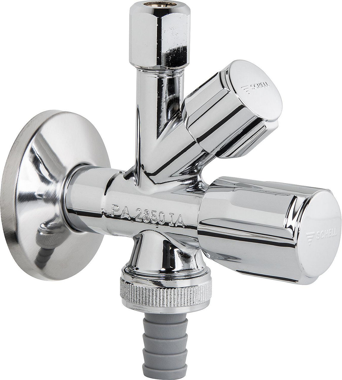 SCHELL Kombi-Eckventil COMFORT Comfort-Griff+Fettk.oberteil+RV Anschl.G1/2'' AG/DN 15, chrom