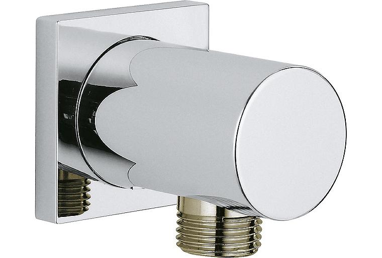 Wandanschlussbogen Grohe Rainshower Außengewinde mit eckiger Rosette chrom Wandanschlussbogen Grohe Rainshower Außengewinde mit eckiger Rosette chrom