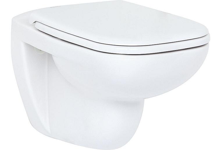 Combi-Pack Duravit D-Code Wandtiefspül-WC spülrandlos mit Softclose WC-Sitz, weiß