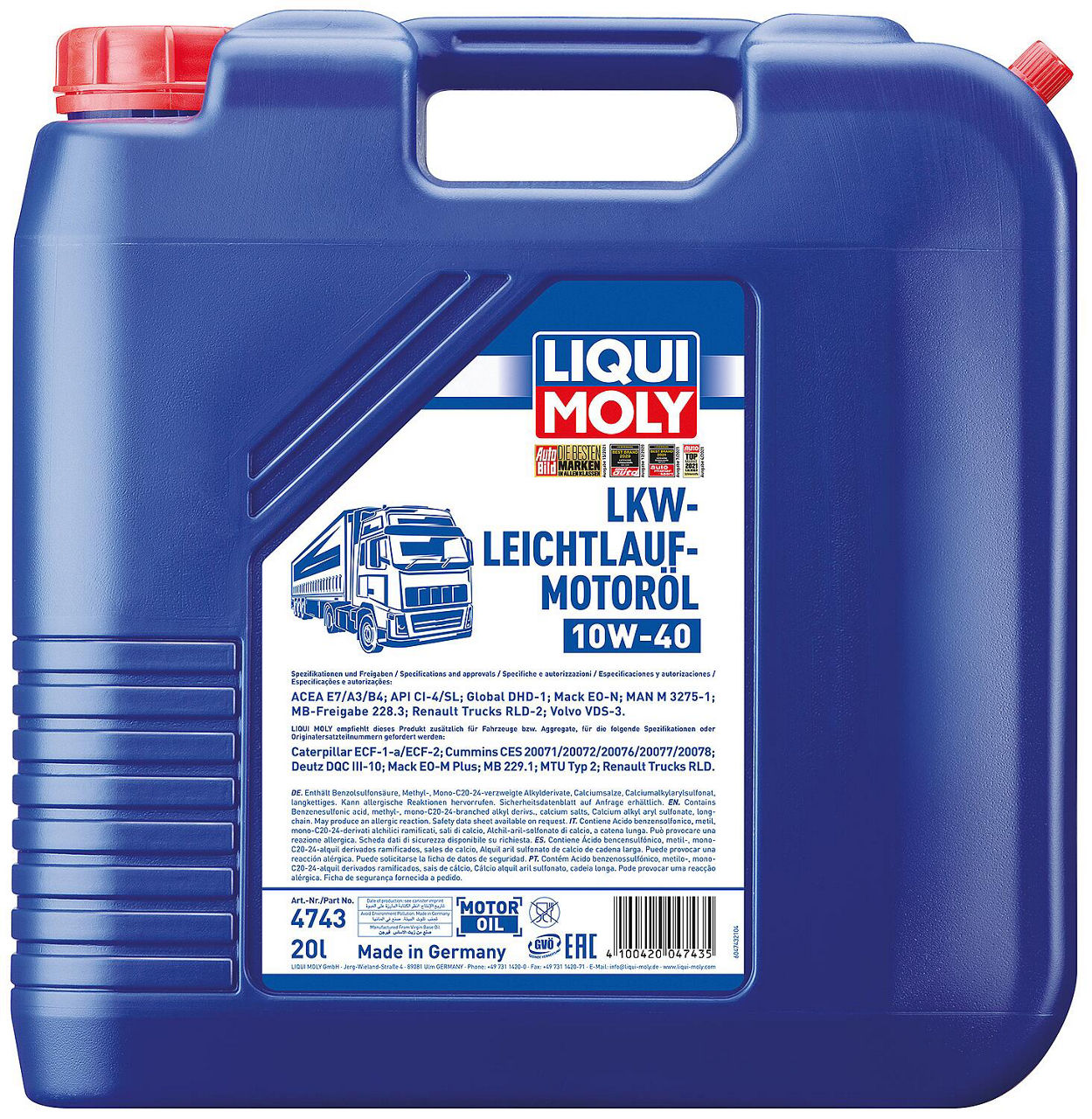 Leichtlauf-Motoröl (LKW) LIQUI MOLY 10W-40, 20l Kanister Leichtlauf-Motoröl (LKW) LIQUI MOLY 10W-40, 20l Kanister