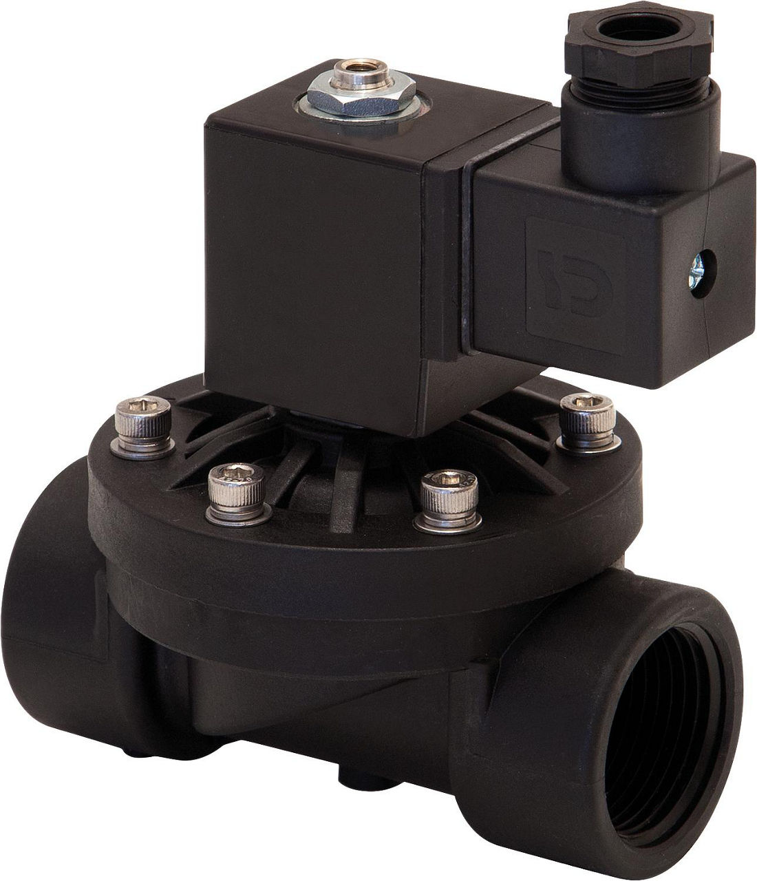 Magnetventil DN20 (3/4") Kunststoffgehäuse, 12V,DC, zwangsgesteuert