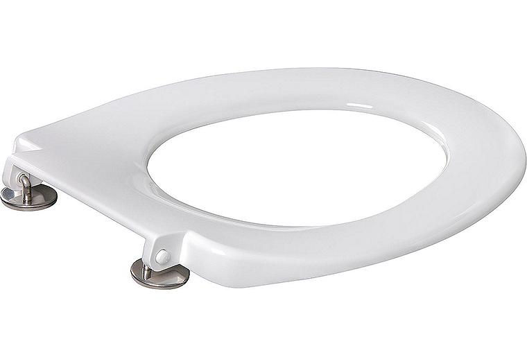 WC-Sitzring Elga geschlossen, weiß, aus Duroplast, mit Edelstahlscharnier WC-Sitzring Elga geschlossen, weiß, aus Duroplast, mit Edelstahlscharnier