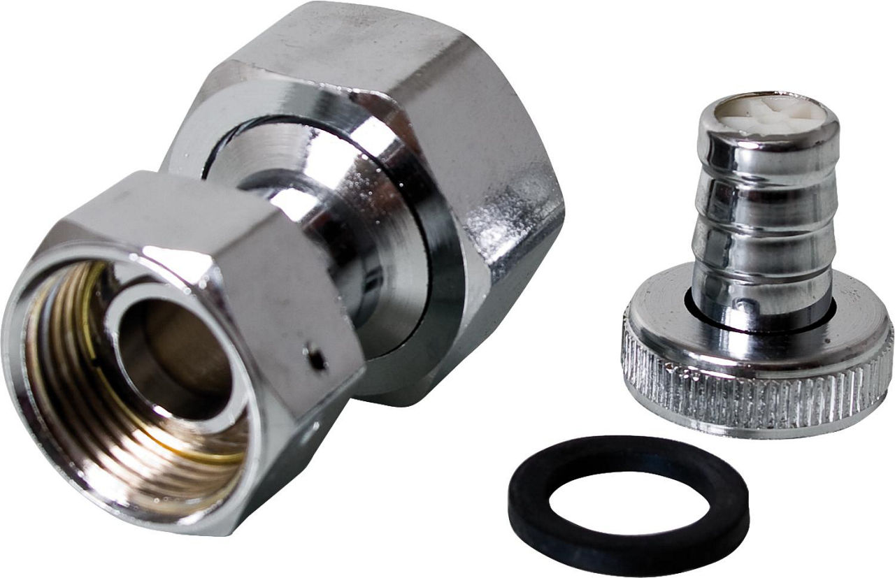 Montagesatz zwischen Zapfhahn 3/4" und Entnahmeschlauch