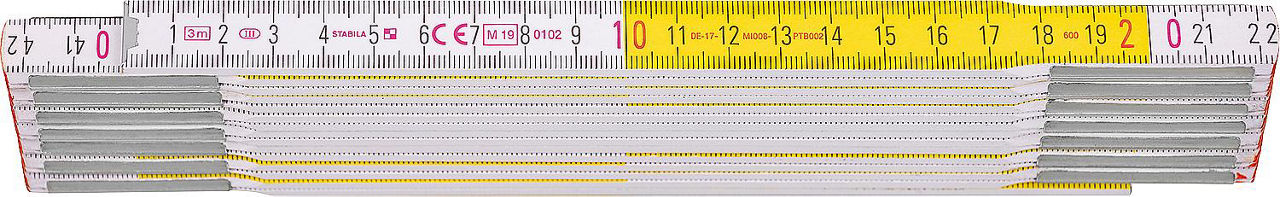 Holz-Gliedermaßstab Stabila Typ 617/11, 3m