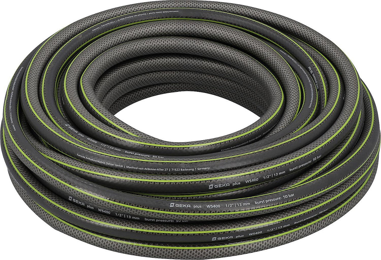 GEKA plus Wasserschlauch WS400, DN15 (1/2"), 13mm, 50m, PVC 5-lagig, grau GEKA plus Wasserschlauch WS400, DN15 (1/2"), 13mm, 50m, PVC 5-lagig, grau