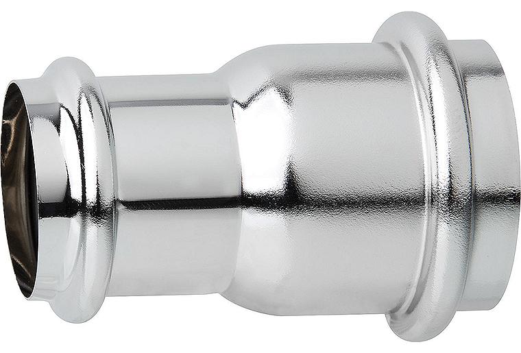 Reduziermuffe Messing verchromt d=40 x D=32mm, Länge 75mm Reduziermuffe Messing verchromt d=40 x D=32mm, Länge 75mm
