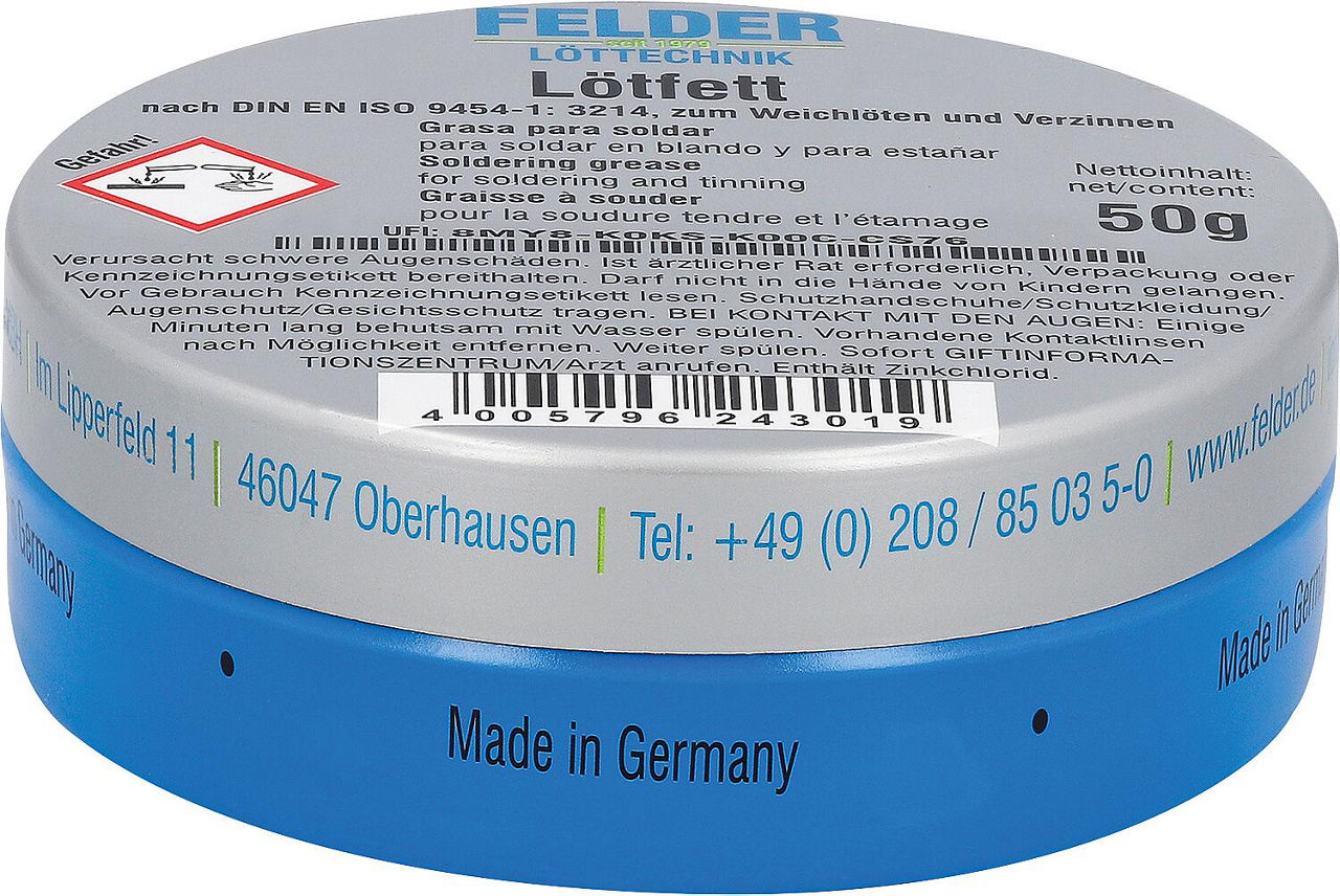 Lötfett, für Kupfer und Kupferlegierungen 50 g Dose Lötfett, für Kupfer und Kupferlegierungen 50 g Dose