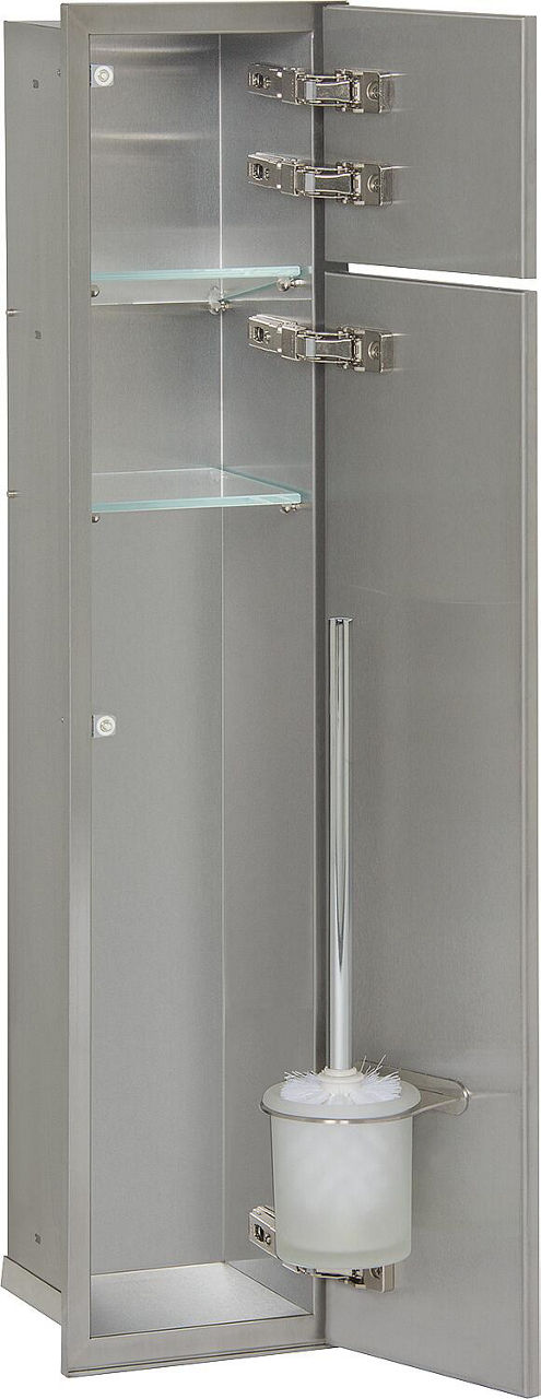 WC-Einbaucontainer Edelstahl Höhe 800, 2 Türen befliesbar, rechts