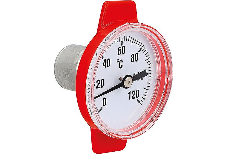 Thermometer rot passend für Isolier-T Kugelhahn Typ G und F Skala 0-120°C Thermometer rot passend für Isolier-T Kugelhahn Typ G und F Skala 0-120°C