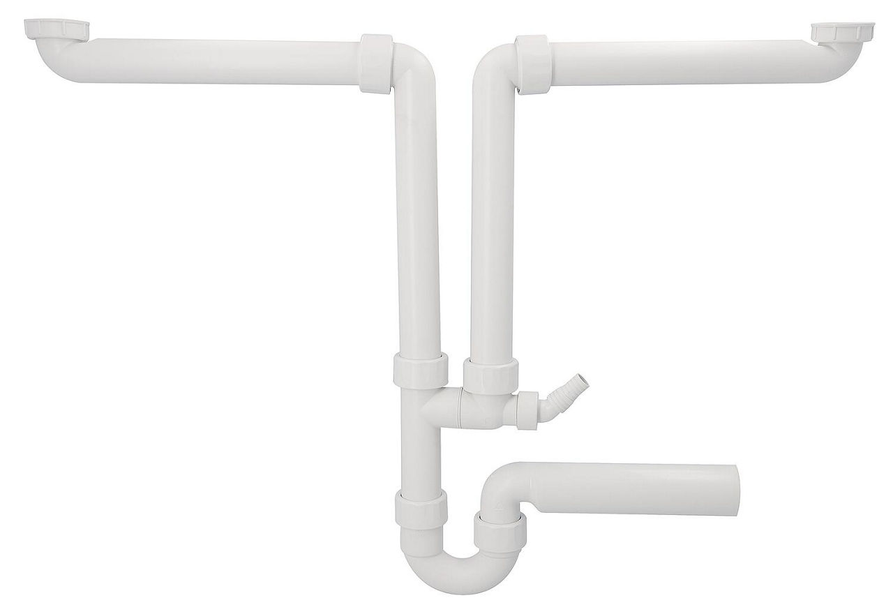 Doppelspülensiphon Geberit 1 1/2" DN40 inkl. Schlauchtülle Ø 19-23 mm Doppelspülensiphon Geberit 1 1/2" DN40 inkl. Schlauchtülle Ø 19-23 mm
