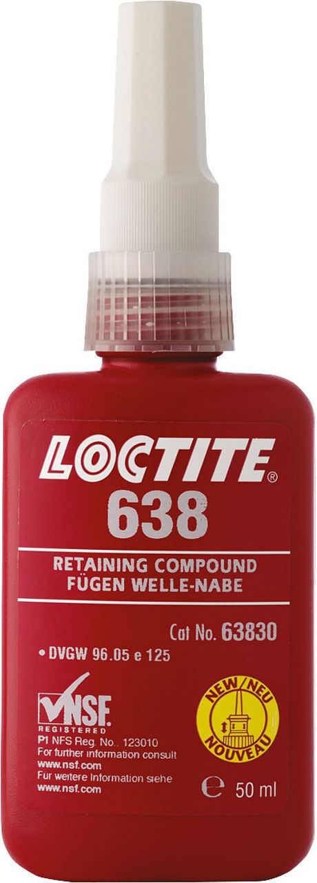 Fügeklebstoff hochfest (DVGW/NSF) LOCTITE 638, 50ml Dosierflasche Fügeklebstoff hochfest (DVGW/NSF) LOCTITE 638, 50ml Dosierflasche