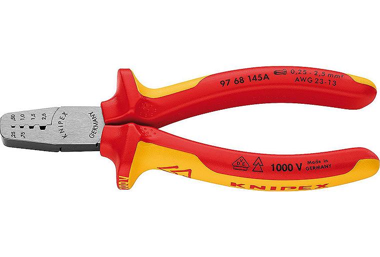 Crimpzange Knipex VDE isoliert, Länge: 145mm 0,25 - 2,5mm² Crimpzange Knipex VDE isoliert, Länge: 145mm 0,25 - 2,5mm²