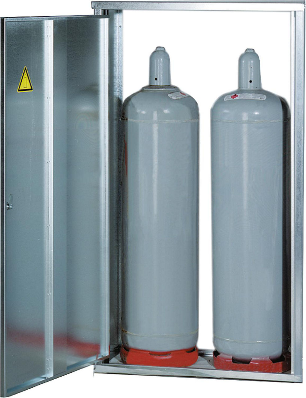 2-Flaschenschrank für 33Kg Flaschen ohne Rückwand HxBxT 1485x835x400 mm