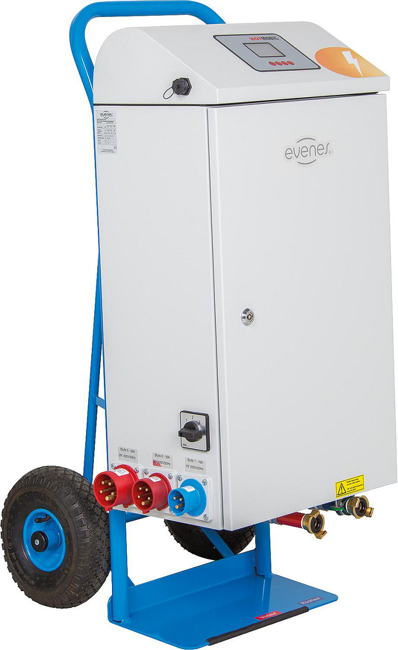 Mobile Elektro-Heizzentrale EWM 21/2.0, 3-fach Stromstecker, 3-21KW,230/400V,16/32A Mobile Elektro-Heizzentrale EWM 21/2.0, 3-fach Stromstecker, 3-21KW,230/400V,16/32A