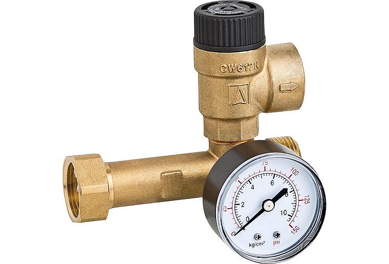 Solarkreis-Sicherheitsgruppe für GPS70 mit SV6 bar, Manometer 10 bar