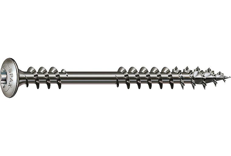 Holzterrassenschraube SPAX Edelstahl A2 mit Fixiergewinde Ø 5,0 x 56mm, VPE: 100 Stück Holzterrassenschraube SPAX Edelstahl A2 mit Fixiergewinde Ø 5,0 x 56mm, VPE: 100 Stück