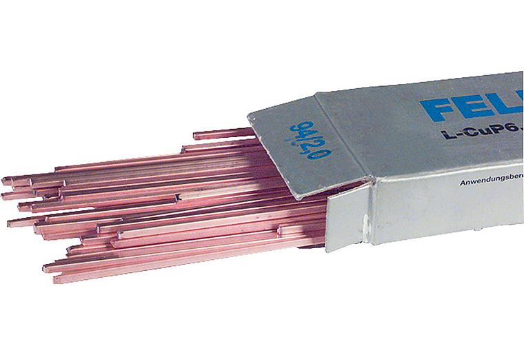 Felder-Kupfer-Hartlot DIN 8513 Vierkant-Stäbe, 500 mm lang VPE = 1 kg 2 mm