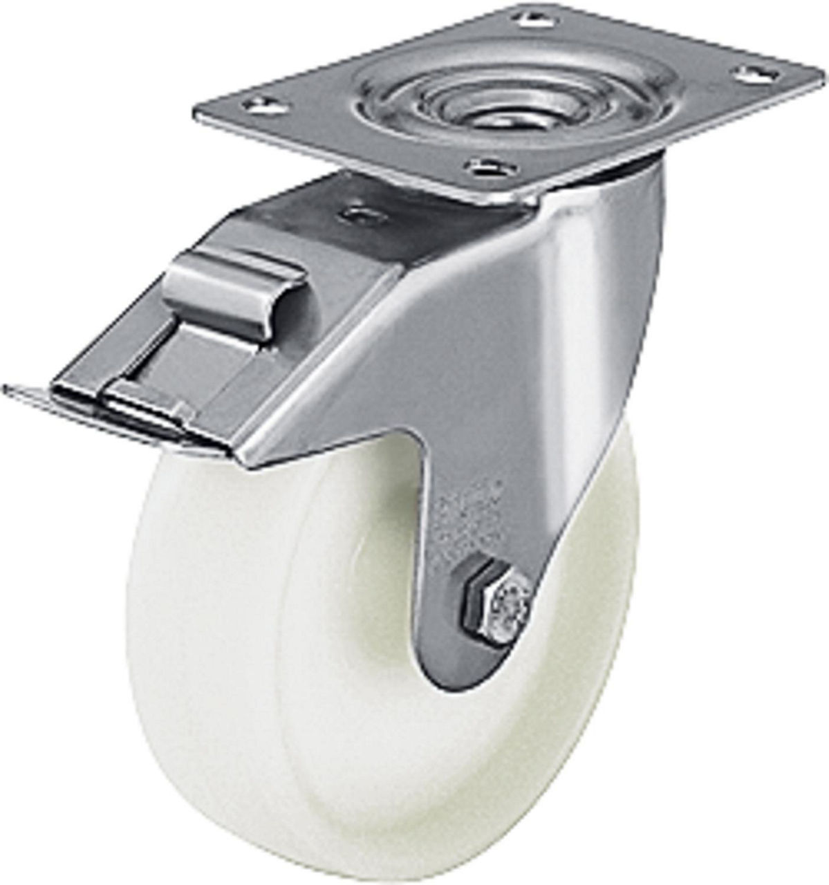 Lenkrolle Polyamid/Edelstahl/Feststeller LEX-PO 100G-FI,Tragfähigkeit 150kg, Rad-Ø 100mm,Plattengröße 100x85mm Lenkrolle Polyamid/Edelstahl/Feststeller LEX-PO 100G-FI,Tragfähigkeit 150kg, Rad-Ø 100mm,Plattengröße 100x85mm