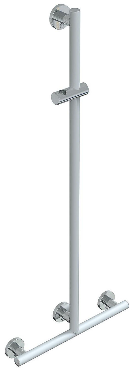 Duschhandlauf mit Brausestange Elida Plus Weiß matt Chrom BxHxT:500x1200x87mm Duschhandlauf mit Brausestange Elida Plus Weiß matt Chrom BxHxT:500x1200x87mm