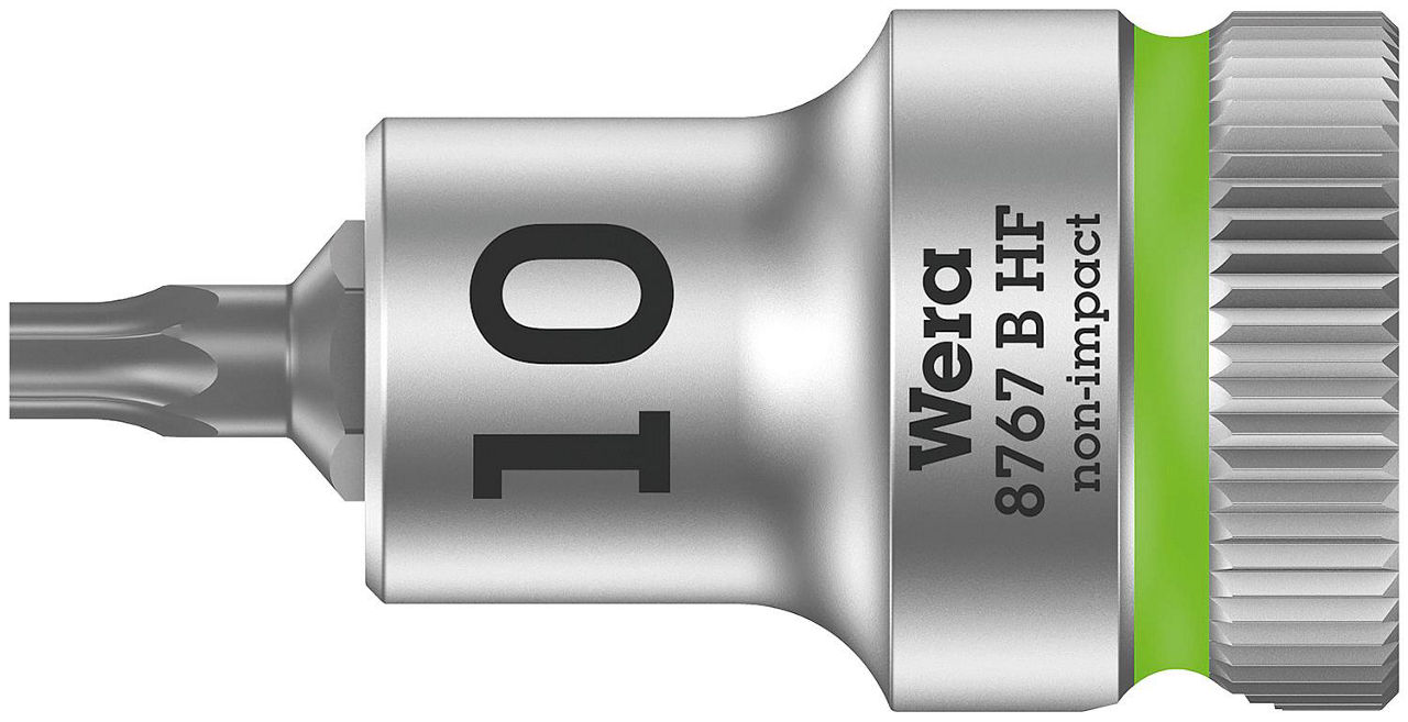 Torx®-Steckschlüsseleinsatz Wera 8767 B HF Bitnuss mit 3/8"-Antrieb, kurz, mit Haltefunktion, T10 x 35 mm