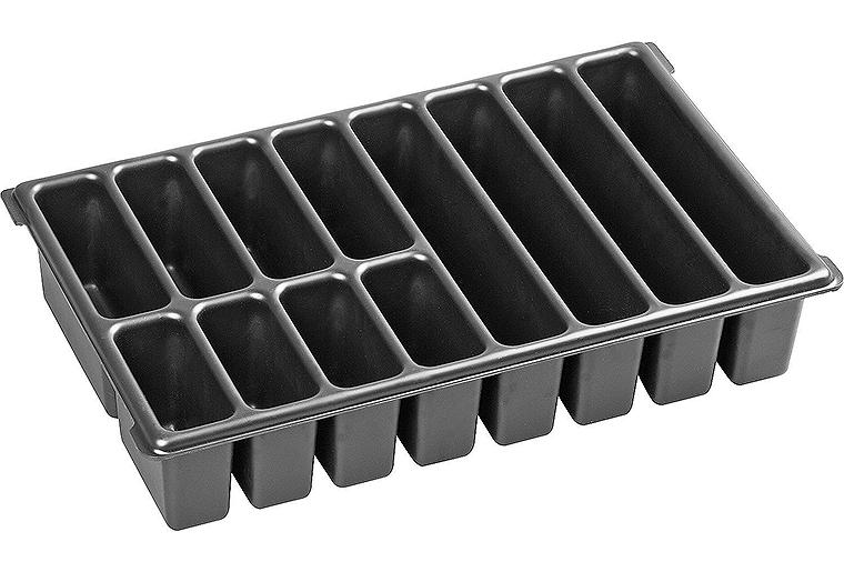 Kleinteileeinsatz passend für XL-BOXX® aus Kunststoff mit 12 Mulden Kleinteileeinsatz passend für XL-BOXX® aus Kunststoff mit 12 Mulden
