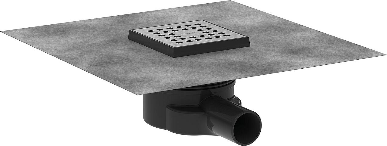 Hansgrohe RainDrain Point Komplettset Punktablauf Edelstahl gebürstet 100x100
