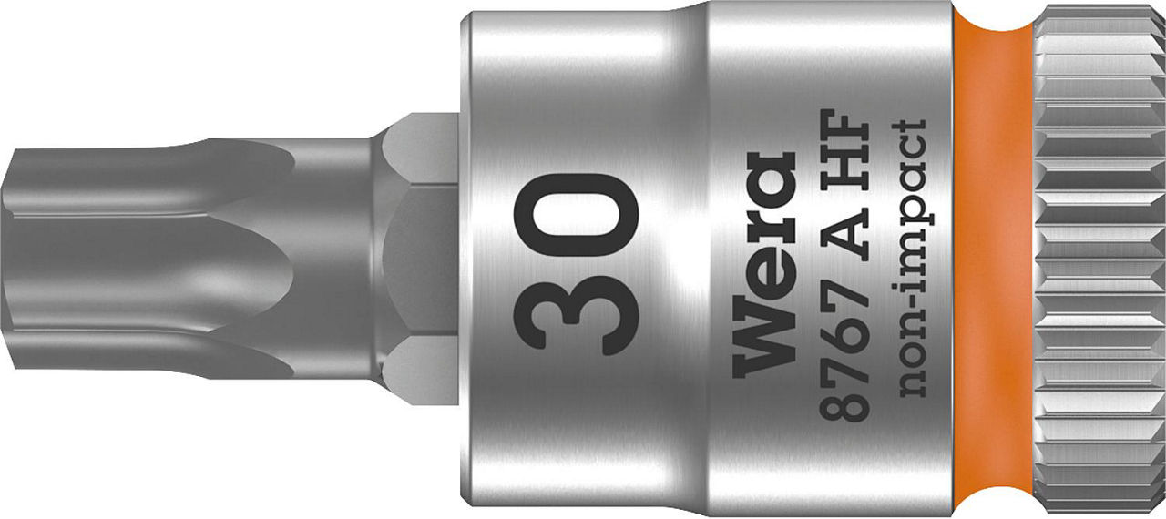 Torx®-Steckschlüsseleinsatz Wera 8767 A HF Bitnuss mit 1/4"-Antrieb, kurz, mit Haltefunktion, T30 x 28 mm