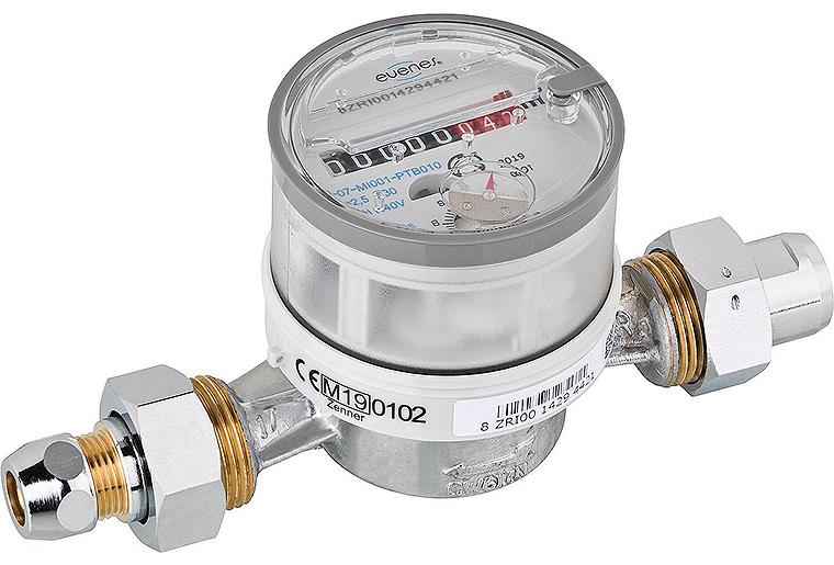 Eckventilzähl. Q3=2,5 (QN1,5m³/h) DN20 (3/4"),Baul. 80 mm inkl. Beglaub.-Gebühr Eckventilzähl. Q3=2,5 (QN1,5m³/h) DN20 (3/4"),Baul. 80 mm inkl. Beglaub.-Gebühr