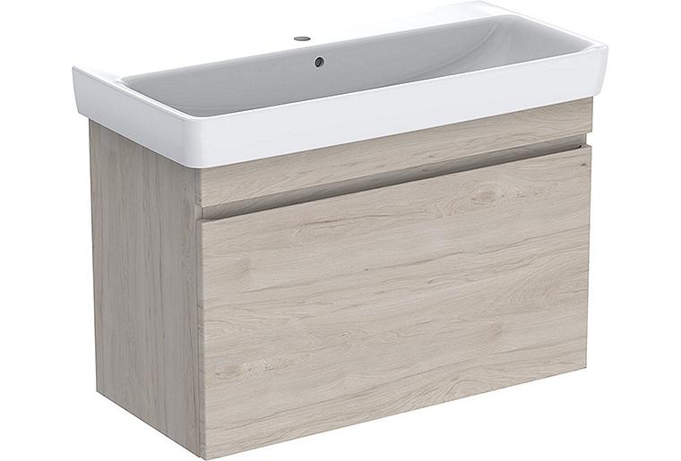 WTU + Keramik-WT Geberit Renova Plan 850x616x480 mm Nussbaum hickory hell