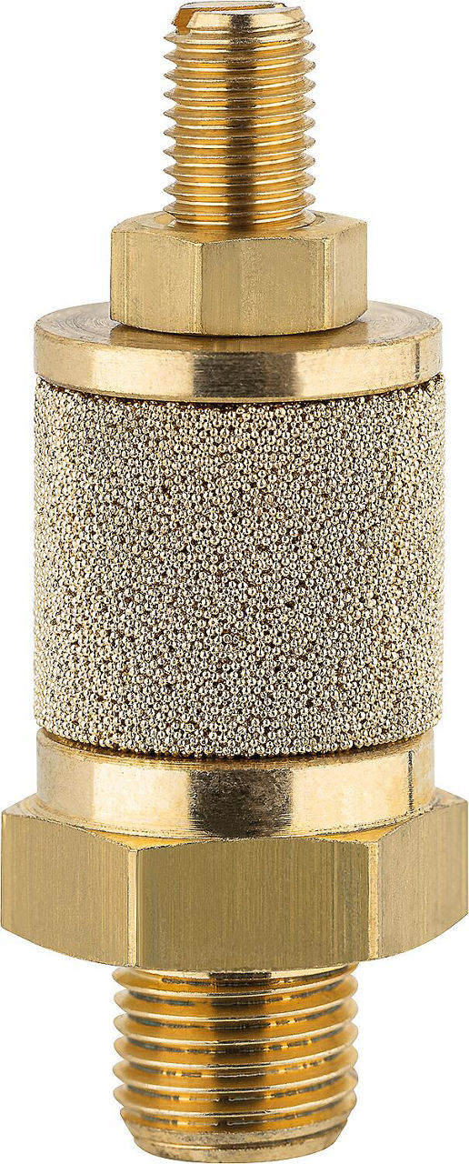 Drosselschalldämpfer einstellbar mit Messing-Sechskant G 1/8 Drosselschalldämpfer einstellbar mit Messing-Sechskant G 1/8