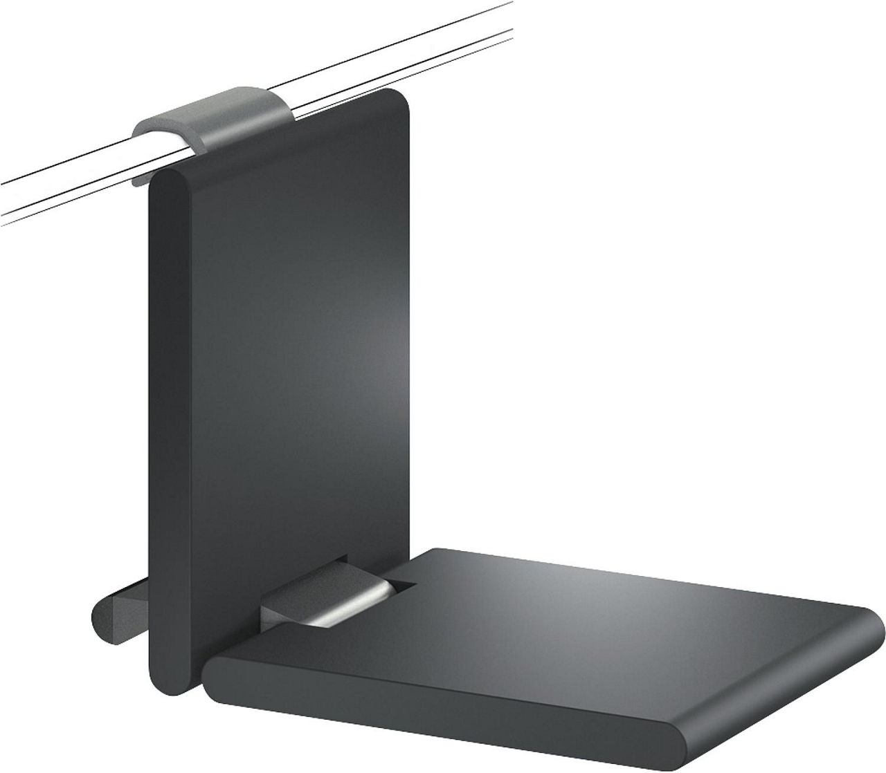Einhängeklappsitz Serie Cavere aus Alu., Anthrazit-Metallic 95, klappbar, BxTxH:450x563x410mm