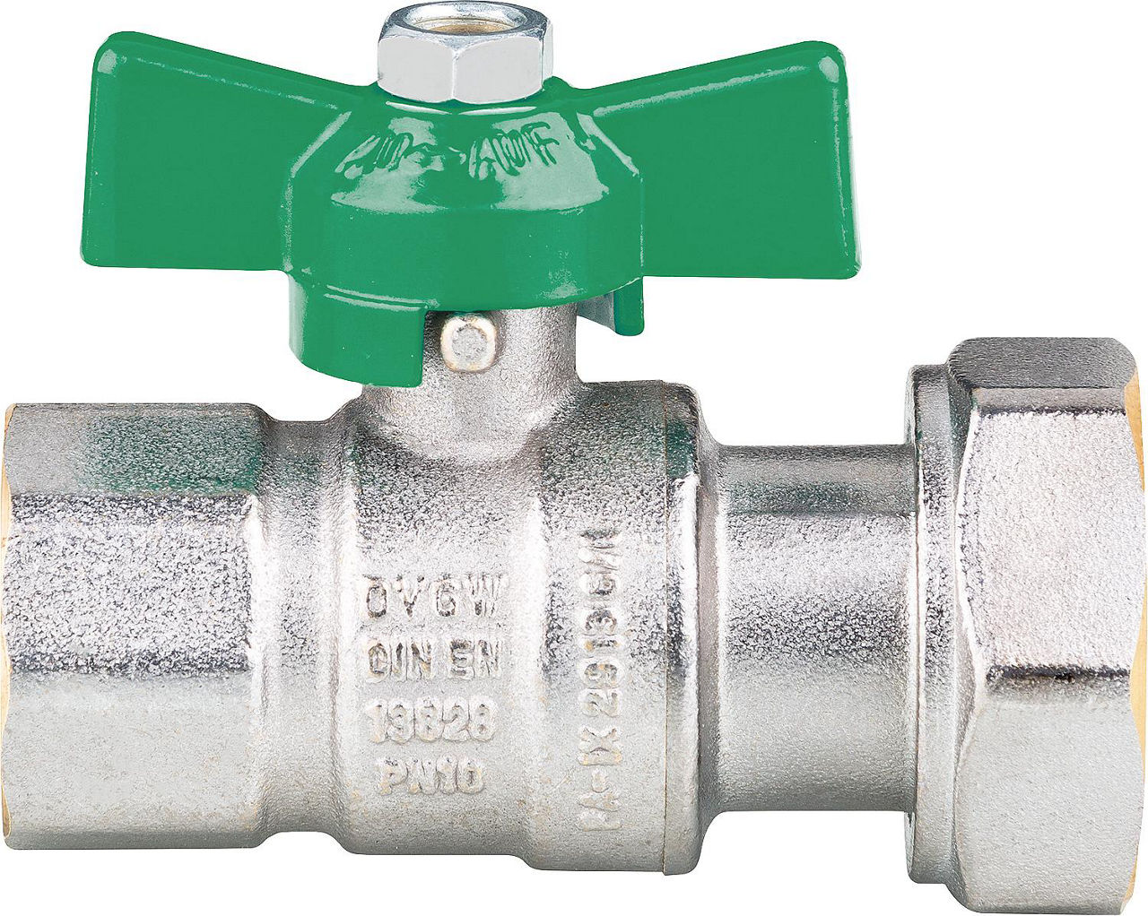 Trinkwasser Kugelhahn IG DN20(3/4")xÜWM DN25 (1") Messing verchr., DVGW zert. Trinkwasser Kugelhahn IG DN20(3/4")xÜWM DN25 (1") Messing verchr., DVGW zert.