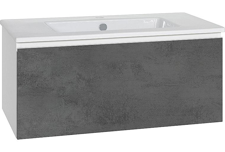 WTU + Keramik WT ELA Korpus weiß smt Front Beton dunkel, 910x420x510 mm WTU + Keramik WT ELA Korpus weiß smt Front Beton dunkel, 910x420x510 mm
